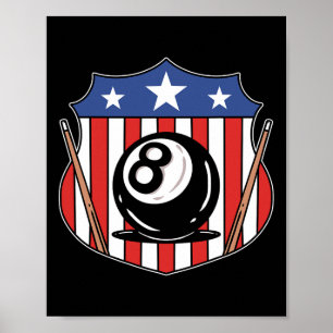Funny 8 Ball Billiard Pool Player Acht Ball Billi Poster