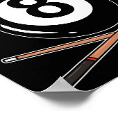 Funny 8 Ball Billiard Pool Player Acht Ball Billi Poster (Hoek)