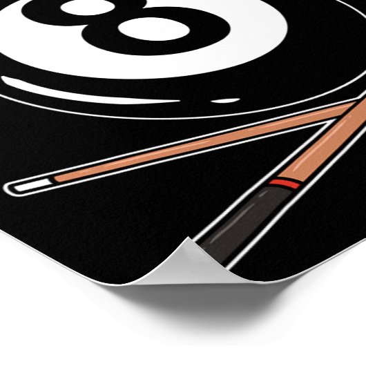 Funny 8 Ball Billiard Pool Player Acht Ball Billi Poster (Hoek)