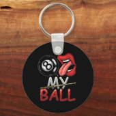 Funny 8 Ball Billiard Pool Player Acht Ball Billi Sleutelhanger (Voorkant)