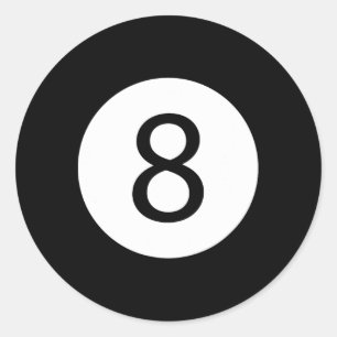 Funny 8 Ball Magic Billiards Pool Lazy Halloween C Ronde Sticker