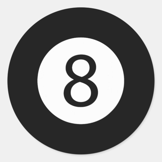 Funny 8 Ball Magic Billiards Pool Lazy Halloween C Ronde Sticker (Voorkant)