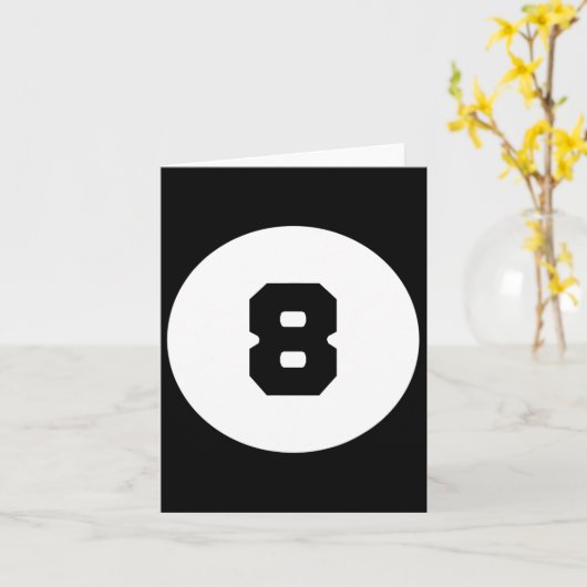 Funny 8 Ball Magic Eight Ball Billiards Pool Black Kaart (Gele Bloem)