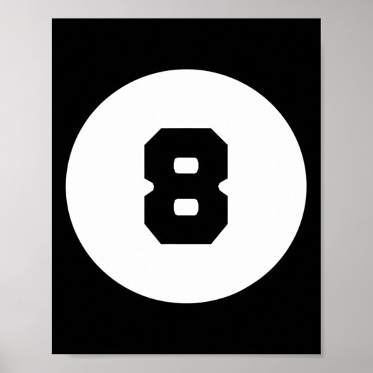 Funny 8 Ball Magic Eight Ball Billiards Pool Black Poster (Voorkant)