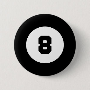 Funny 8 Ball Magic Eight Ball Billiards Pool Black Ronde Button 5,7 Cm