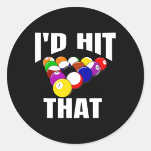 Funny 8 Ball Mannen Billiards Pool Id Hit dat Ronde Sticker