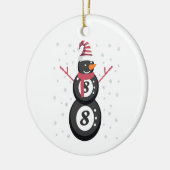 Funny 8 Ball Pool Snowman Kerstmis Nieuwjaar Cadea Keramisch Ornament (Links)