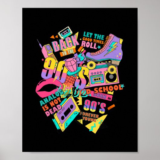 Funny 90s Theme Outfit  Retro 90s Grafisch Poster (Voorkant)