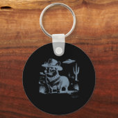 Funny 90s Western Cowboy Corgi Ufo Sleutelhanger (Voorkant)