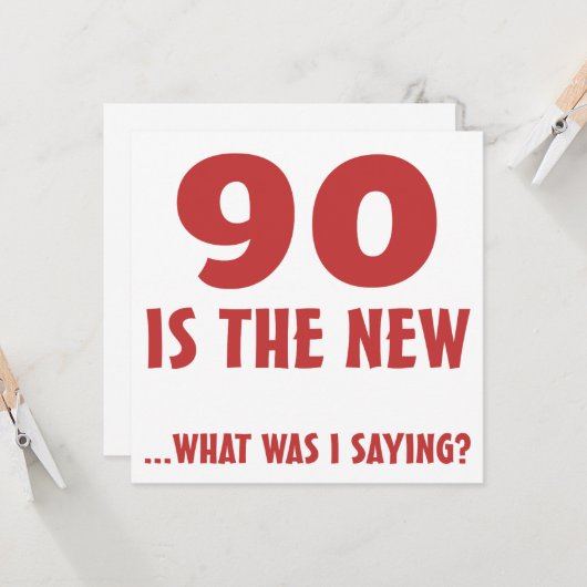 Funny 90th Birthday Gag Gifts Kaart (Voorkant / Achterkant in situ)