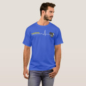 Funny 911 Dispatcher Heartbeat Police Thin Flag T-shirt (Voorkant volledig)