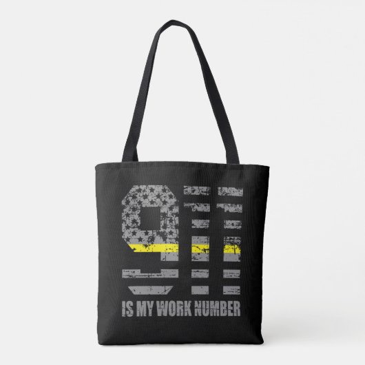 Funny 911 Dispatcher Tote Bag (Achterkant)