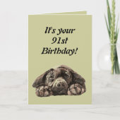 Funny 91st Birthday Customize Labrador Retriever Kaart (Voorkant)