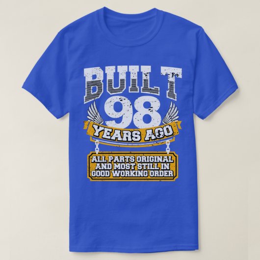 Funny 98th Birthday Shirt Vintage 98 jaar A (Design voorkant)