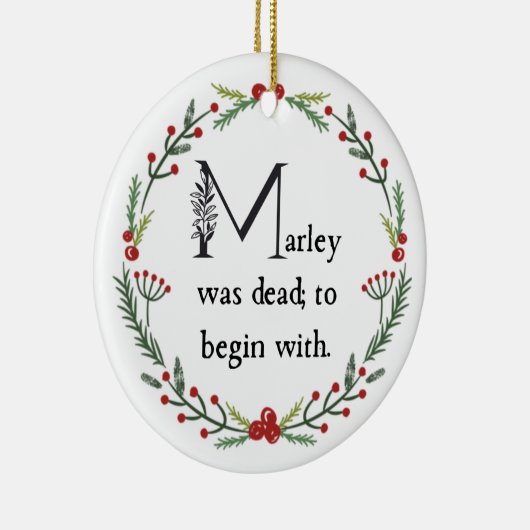 Funny a Kerstcarol First Line Dickens Quote Keramisch Ornament (Rechts)