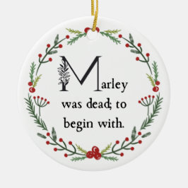 Funny a Kerstcarol First Line Dickens Quote Keramisch Ornament