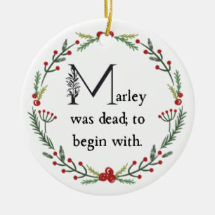 Funny a Kerstcarol First Line Dickens Quote Keramisch Ornament