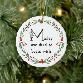 Funny a Kerstcarol First Line Dickens Quote Keramisch Ornament