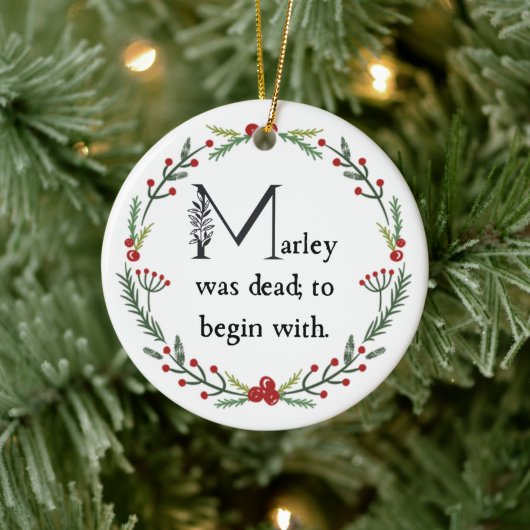 Funny a Kerstcarol First Line Dickens Quote Keramisch Ornament (Boom)