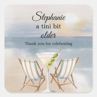 Funny A Tini Bit Older Beach Party 50th Birthday Vierkante Sticker