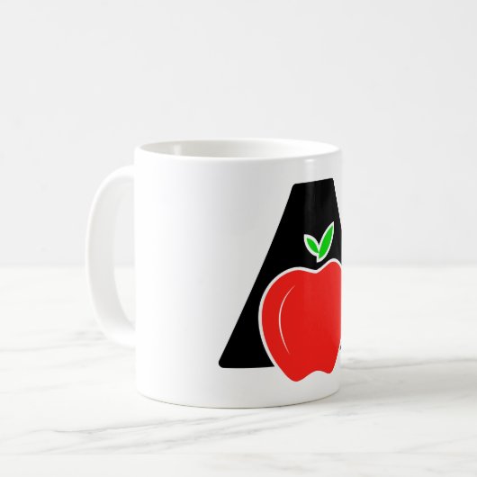 Funny A voor Apple Koffiemok (Voorkant links)