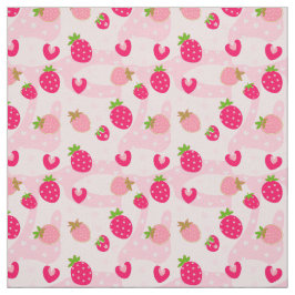 Funny aardbeien en zwammen in roze, stof