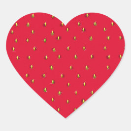 Funny aardbery background red hart sticker