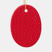 Funny aardbery background red keramisch ornament (Achterkant)