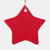 Funny aardbery background red keramisch ornament (Achterkant)