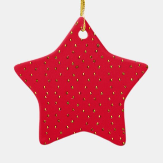 Funny aardbery background red keramisch ornament (Achterkant)