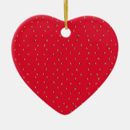 Funny aardbery background red keramisch ornament (Voorkant)