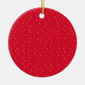 Funny aardbery background red keramisch ornament (Voorkant)