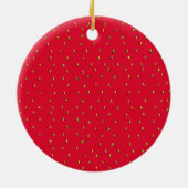Funny aardbery background red keramisch ornament (Achterkant)