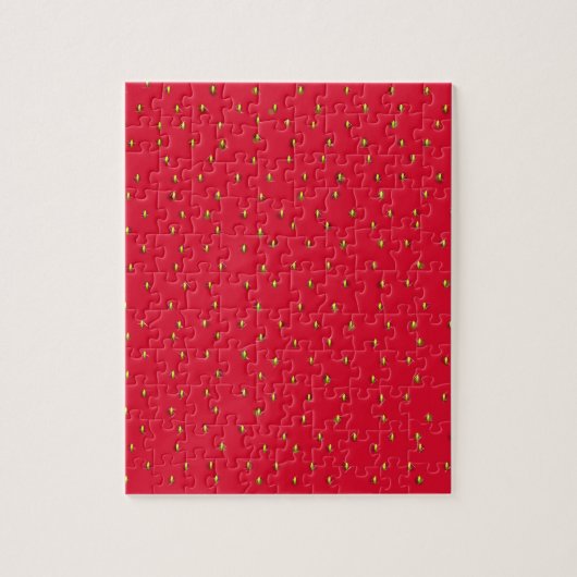 Funny aardbery background red legpuzzel (Verticaal)