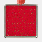 Funny aardbery background red metalen ornament (Voorkant)