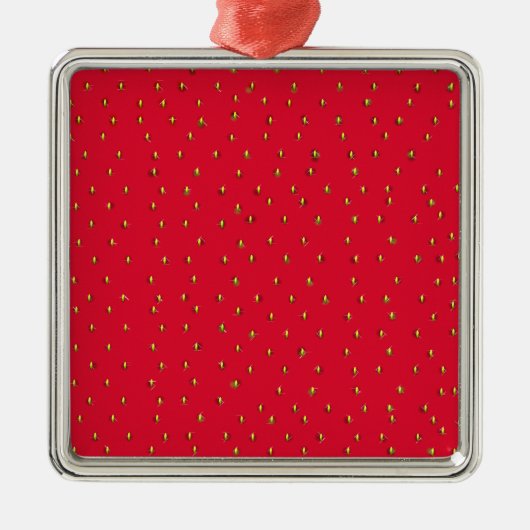 Funny aardbery background red metalen ornament (Voorkant)