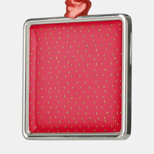 Funny aardbery background red metalen ornament (Links)
