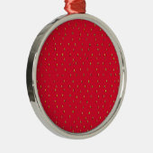 Funny aardbery background red metalen ornament (Rechts)