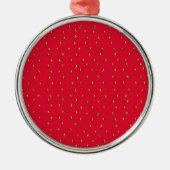 Funny aardbery background red metalen ornament (Voorkant)