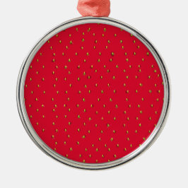 Funny aardbery background red metalen ornament