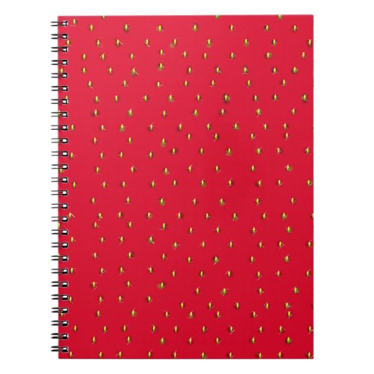 Funny aardbery background red notitieboek (Voorkant)