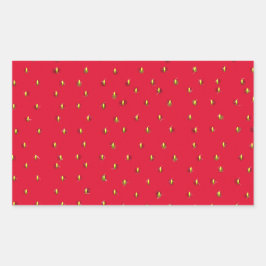 Funny aardbery background red rechthoekige sticker