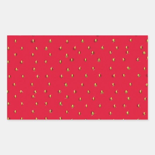 Funny aardbery background red rechthoekige sticker (Voorkant)