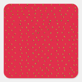 Funny aardbery background red vierkante sticker