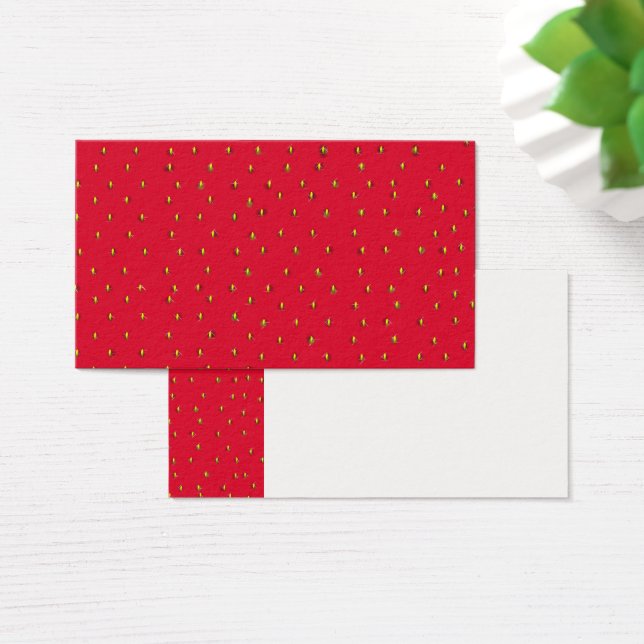Funny aardbery background red visitekaartje (Bureau)