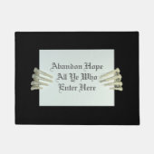 Funny Abandon Hope Quote Black Halloween Doormat Deurmat (Voorkant)
