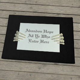 Funny Abandon Hope Quote Black Halloween Doormat Deurmat