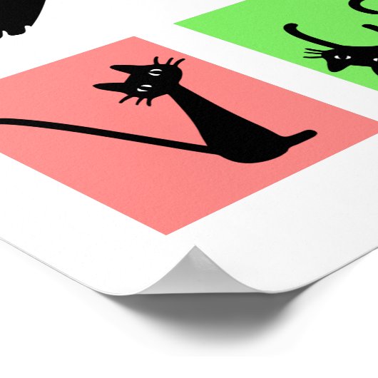 Funny ABC Black Cat Alphabet Poster (Hoek)