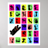 Funny ABC Black Cat Alphabet Poster (Voorkant)