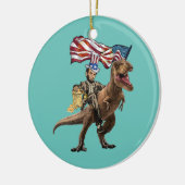 Funny Abe Lincoln met Dinosaur T Rex American Keramisch Ornament (Links)